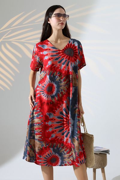 ÖNE BUTİK Women's Summer Short Sleeve Dress Li̇kapa
