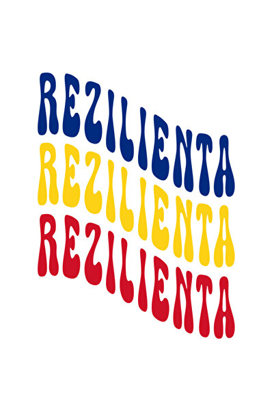 StoryGift Romania Sticker Autocolant 70CM Cuvantul Rezilienta, in Culorile St...