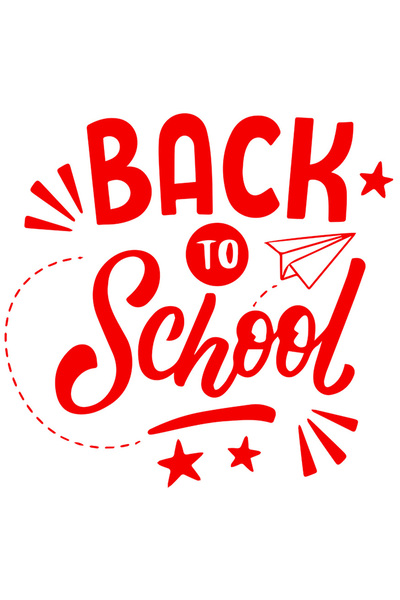 StoryGift Romania Sticker Adeziv 90CM Exterior cu stelute si textul in engleza "Back to school" - inapoi la scoa