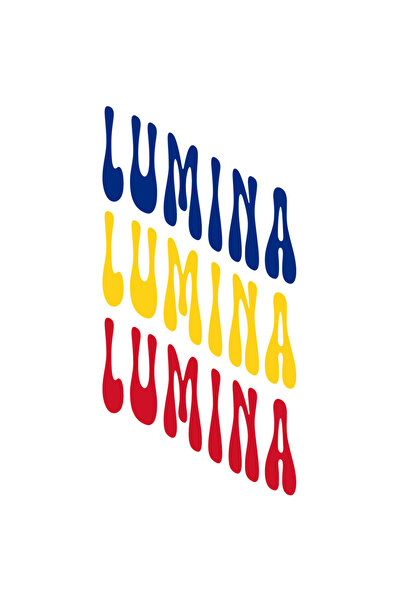 StoryGift Romania Sticker Adeziv 90CM Cuvantul Lumina, in Culorile Steagului ...