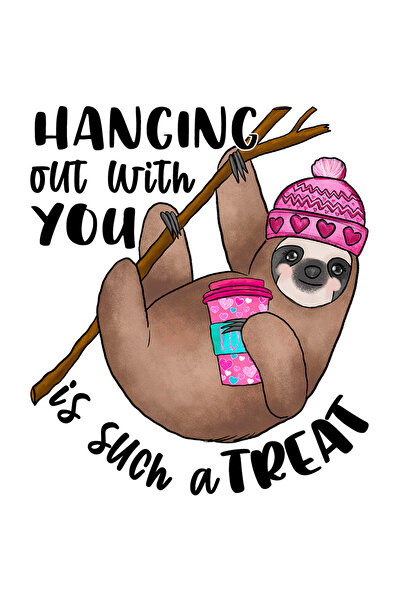 StoryGift Romania Sticker Autocolant 70CM cu animalul sloth/lenes agatat de o...