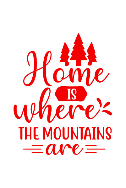 StoryGift Romania Sticker Autocolant 70CM Exterior cu brazi si textul "Acasa este acolo unde sunt muntii" , Viny