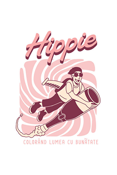 StoryGift Romania Sticker Eticheta 40CM Adeziv Hippie colorand lumea cu bunat...