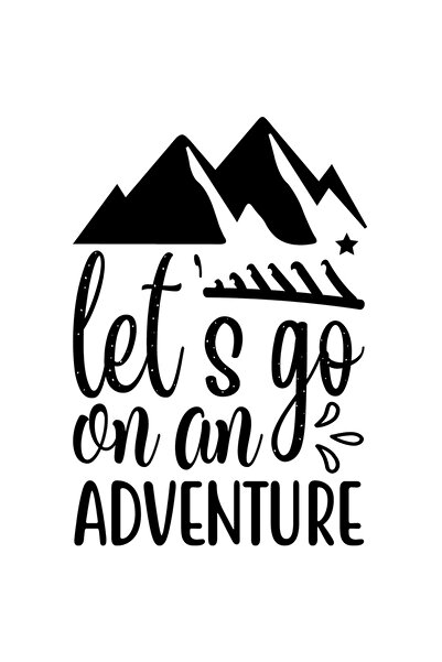 StoryGift Romania Sticker Exterior cu munti si textul in engleza "Let's go on an adventure" - hai sa mergem