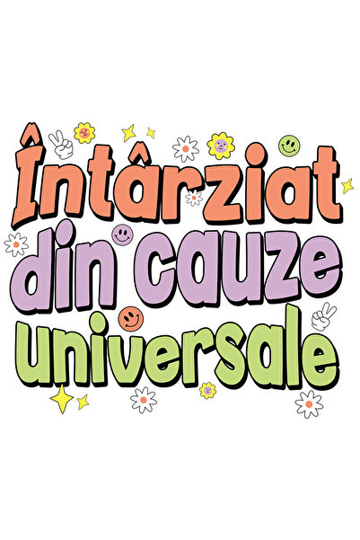 StoryGift Romania Sticker Autocolant 70CM Adeziv intarziat din cauze universale scoala educatie cu Margini Albe,