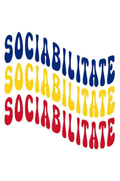 StoryGift Romania Sticker Eticheta 40CM Cuvantul Sociabilitate, in Culorile S...