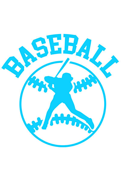 StoryGift Romania Sticker Autocolant 30CM Exterior cu minge de baseball si o figura de jucator pentru pasionatii