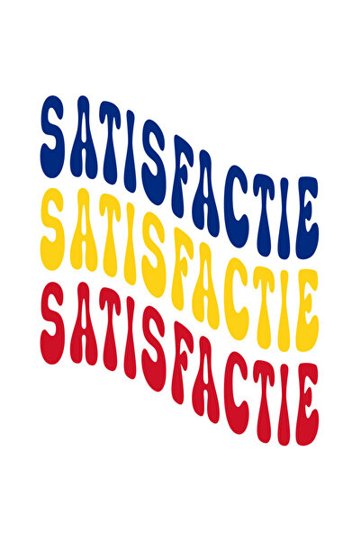 StoryGift Romania Sticker Eticheta 50CM Cuvantul Satisfactie, in Culorile Ste...