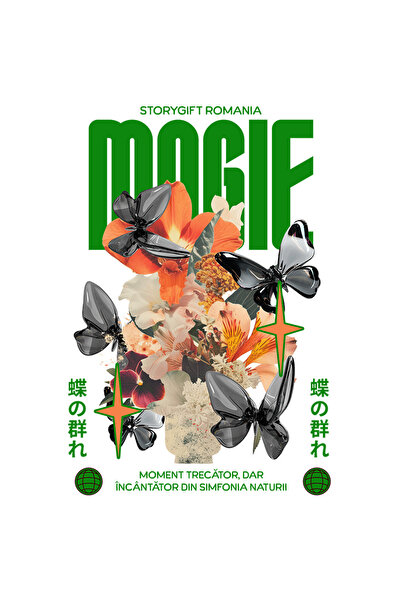 StoryGift Romania Sticker Autocolant 70CM MAGIE cu Margini Albe, PVC Vinyl 70 cm