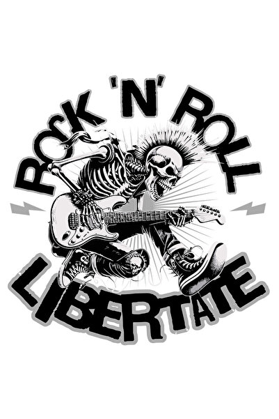 StoryGift Romania Sticker Libertate - Punk Rock And Roll Cu Margini Albe, Pvc...