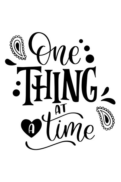 StoryGift Romania Sticker Autocolant 70CM Exterior cu textul in engleza "One thing at a time" - cate un lucru pe