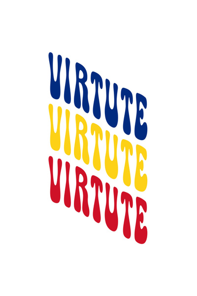 StoryGift Romania Sticker Adeziv 90CM Cuvantul Virtute, in Culorile Steagului...