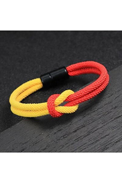 Accessories Vanilla Avenue Sarı Kırmızı Naylon Mıknatıslı Unisex Günlük Kulla...