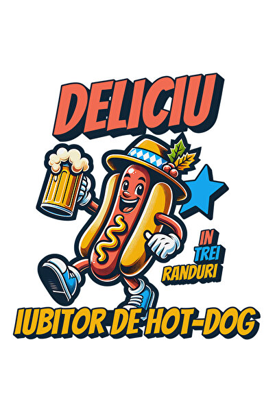 StoryGift Romania Sticker Adeziv 90CM Adeziv Deliciu iubitor de hot-dog mancare bere cu Margini Albe, PVC Vinyl 90 cm