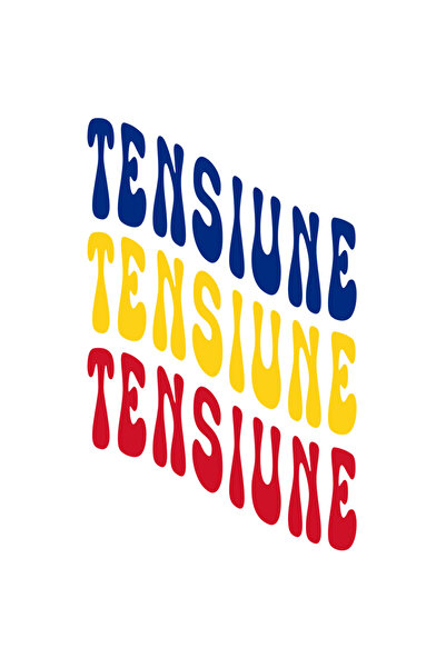 StoryGift Romania Sticker Eticheta 50CM Cuvantul Tensiune, in Culorile Steagu...