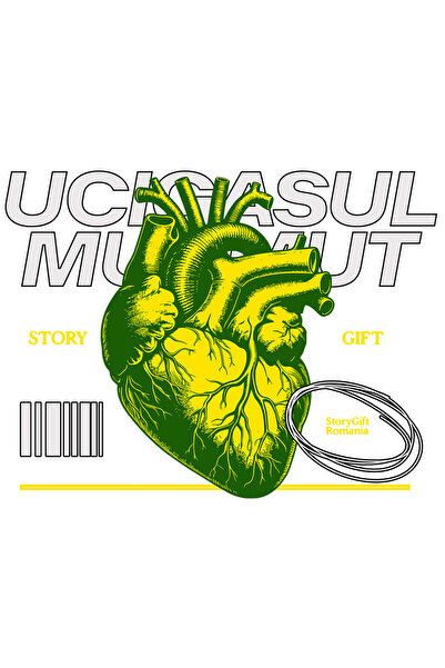 StoryGift Romania Sticker Eticheta 40CM Adeziv inima ucigasul mut, organ, moa...