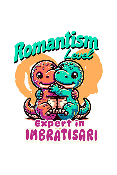 StoryGift Romania Sticker Autocolant 70CM Adeziv Dinozauri imbratisare romant...