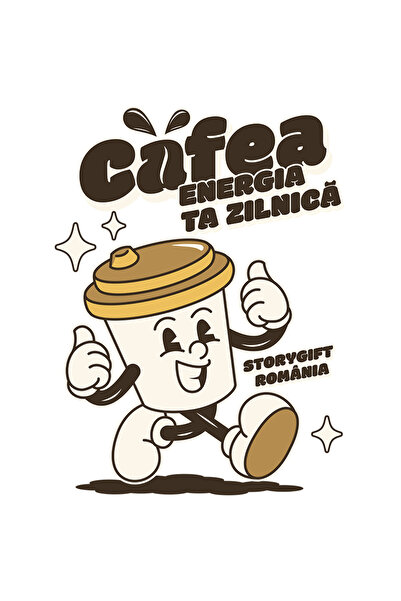 StoryGift Romania Sticker Autocolant 70CM Adeziv Cafea, energia ta zilnica di...