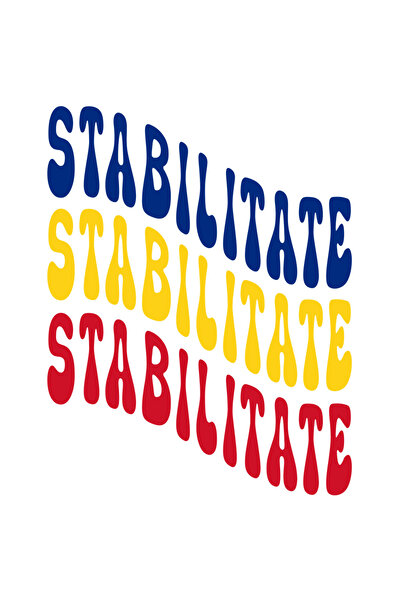 StoryGift Romania Sticker Autocolant 70CM Cuvantul Stabilitate, in Culorile S...