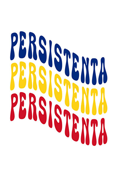 StoryGift Romania Sticker Adeziv 90CM Cuvantul Persistenta, in Culorile Steag...