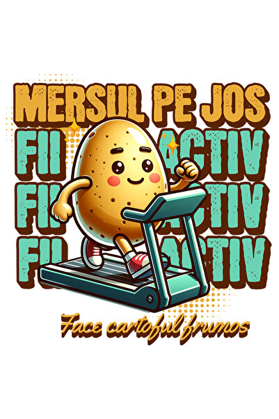 StoryGift Romania Sticker Autocolant 70CM Adeziv cartof pe banda de alergat text mersul pe jos face cartoful fru