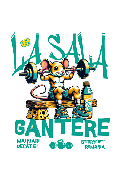 StoryGift Romania Sticker Autocolant 70CM Adeziv Hamster la sala cu six-pack, iubitorii de sport cu Margini Albe