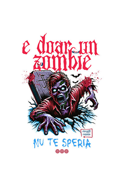 StoryGift Romania Sticker Adeziv 90CM Adeziv e doar un zombie nu te sparia mo...