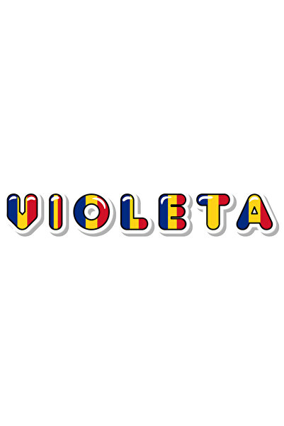 StoryGift Romania Sticker Autocolant 70CM Cu Numele Violeta, Romania, Suporte...