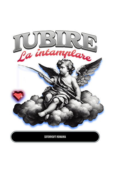 StoryGift Romania Sticker Eticheta 50CM Adeziv Inger pescuind inimi iubire la...