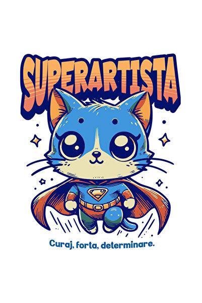 StoryGift Romania Sticker Adeziv 90CM Super Artista, SuperErou, Pisica Zburan...