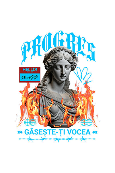 StoryGift Romania Sticker Autocolant 70CM Progres - Gaseste-ti Vocea cu Margi...