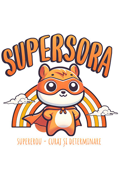 StoryGift Romania Sticker Autocolant 70CM Super Sora - SuperErou, Curaj si De...