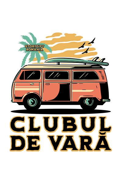 StoryGift Romania Adhesive Sticker Summer Club caravan travel vacation family with White Borders, PVC Vinyl 23 cm