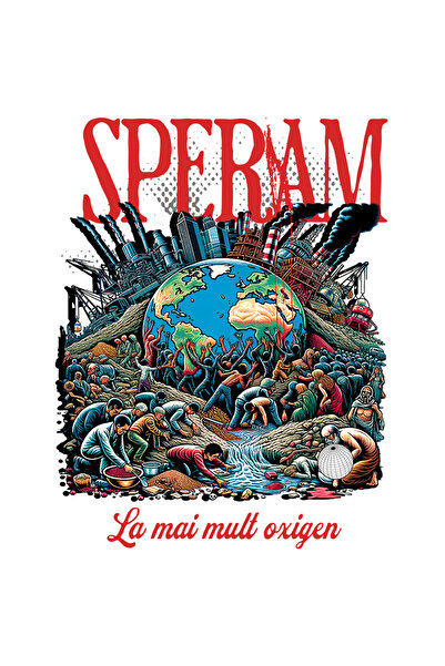 StoryGift Romania Sticker Adeziv 90CM Adeziv planeta moare poluare, oxigen speranta cu Margini Albe, PVC Vinyl 90 cm