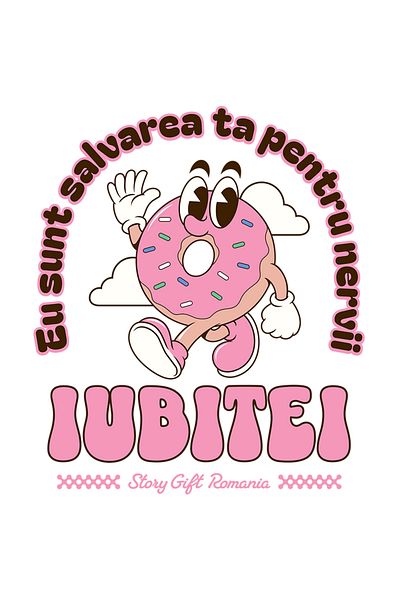 StoryGift Romania Sticker Eticheta 50CM Adeziv Gogoasa Vesela Text Haios Eu Sunt Salvarea Ta Pentru Nervii Iubit