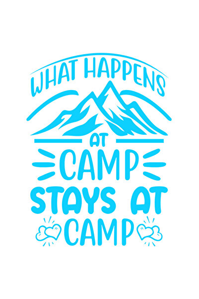 StoryGift Romania Sticker Exterior cu munti si inimioare cu mesajul "Ce se intampla in tabara ramane in taba