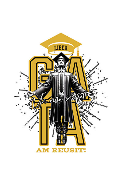 StoryGift Romania Sticker Adeziv Tanar Absolvent, Motivational , Am Reusit Fa...