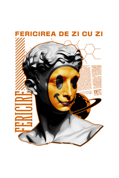 StoryGift Romania Sticker Autocolant 70CM Fericirea de zi cu zi - Masca pusa ...