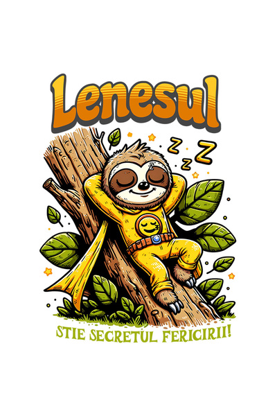 StoryGift Romania Sticker Autocolant 70CM Lenesul-stie secretul fericirii cu Margini Albe, PVC Vinyl 70 cm