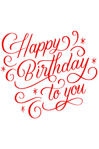 StoryGift Romania Sticker Exterior cu o urare in engleza "Happy birthday to you" - la multi ani , Vinyl Rosu