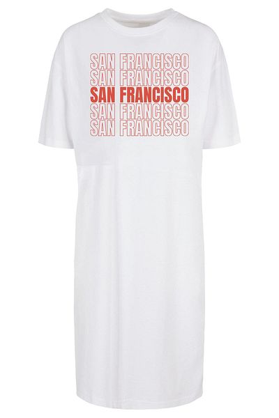 Merchcode Damen Ladies San Francisco Organic Oversized Slit Tee Dress