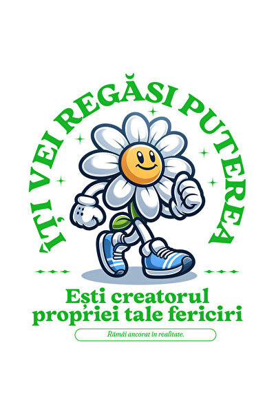 StoryGift Romania Sticker 28 Cm Floare - Iti Vei Regasi Puterea Cu Margini Al...