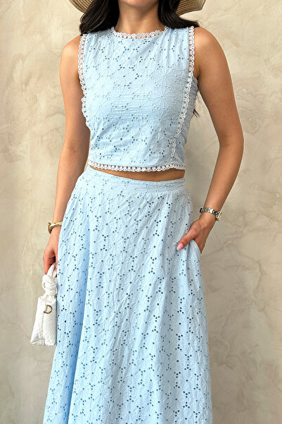 ASEDE Imported Special Design Lace Cotton Scallop Bottom Top Set