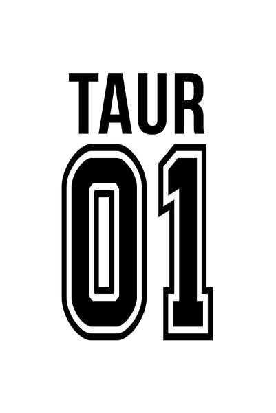 StoryGift Romania Sticker Autocolant 70CM Cu Textul Taur, si Numarul 01, Cel Mai Bun, Apreciere, Personalizat cu