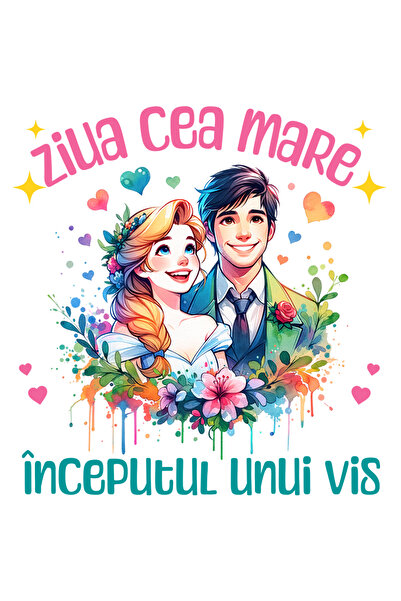StoryGift Romania Sticker Eticheta 50CM Adeziv Ziua cea mare inceputul unui v...