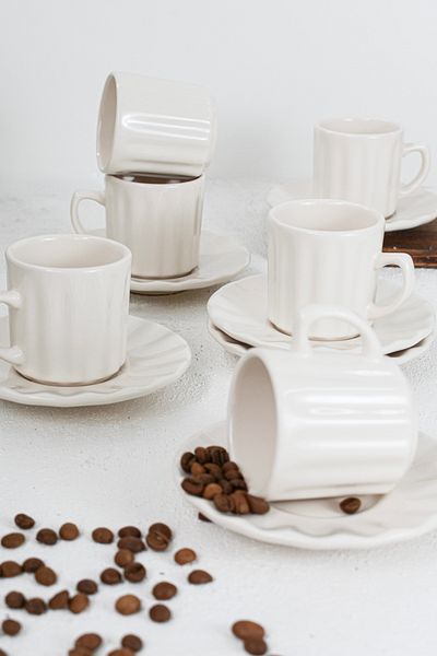 LALEZEN HOME Marsel Model 6-Person 12-Piece Ceramic Coffee Cup Set