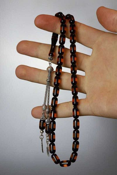 Midyat Gümüş Dünyası Powder Press Amber Prayer Beads - Comfortable Cut