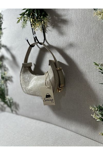 SİNİSA BAG Glittery Sparkly Adjustable Handle Mini Evening Dress Bag (Mini Size Available)