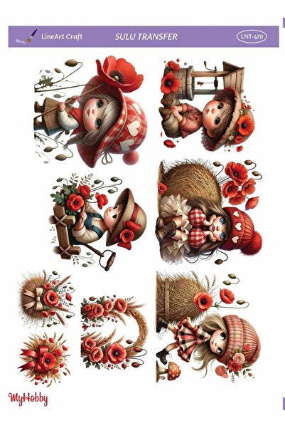 LİNEART LNT470 Çoklu, Kız ve Erkek Çocuk Desenli, Açık Zemin Sulu Transfer 25...