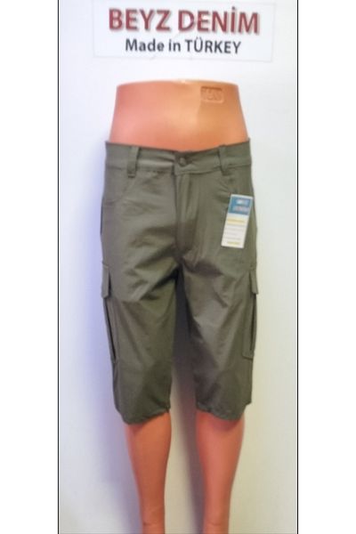 BeyzDenim Khaki Micro En Lycra.Boy Lycra Thin Super Shorts Capri Below Knee Pants Ilarge Size